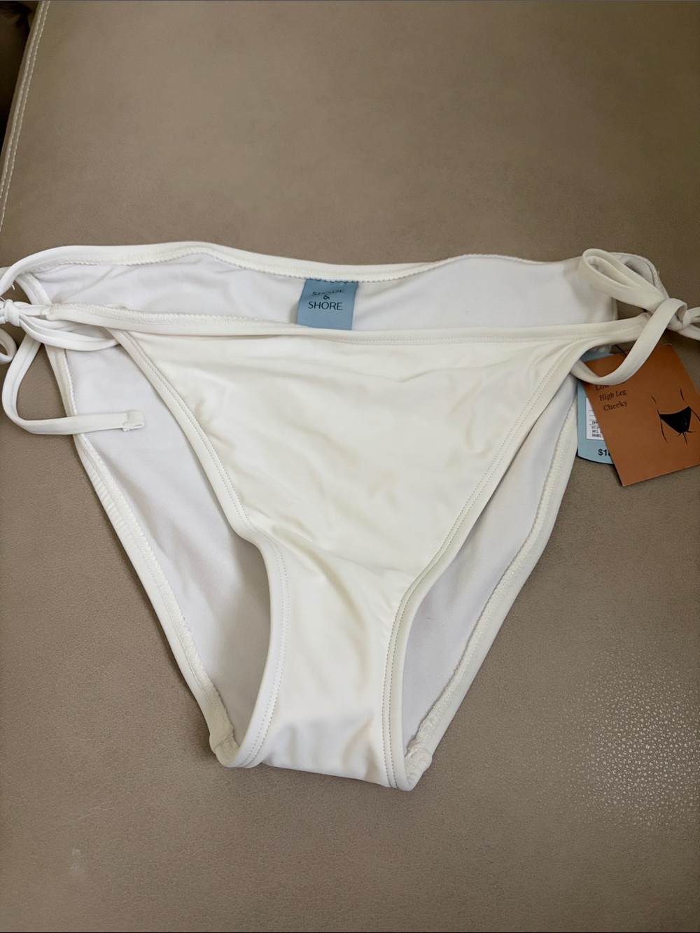 Shade and Shore cream side string swim bottom